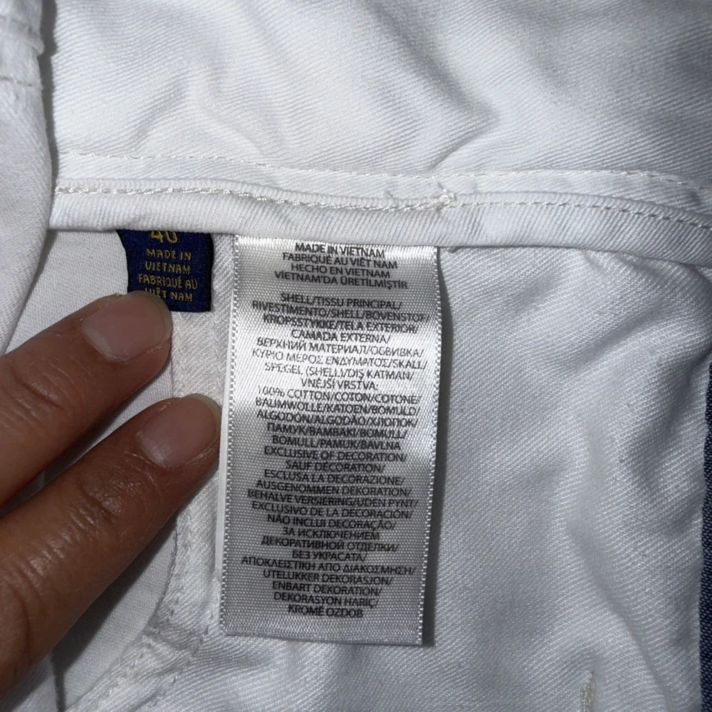 Polo Ralph Lauren Chino Shorts Mens‎ 40 White Stretch Performance Relaxed Fit